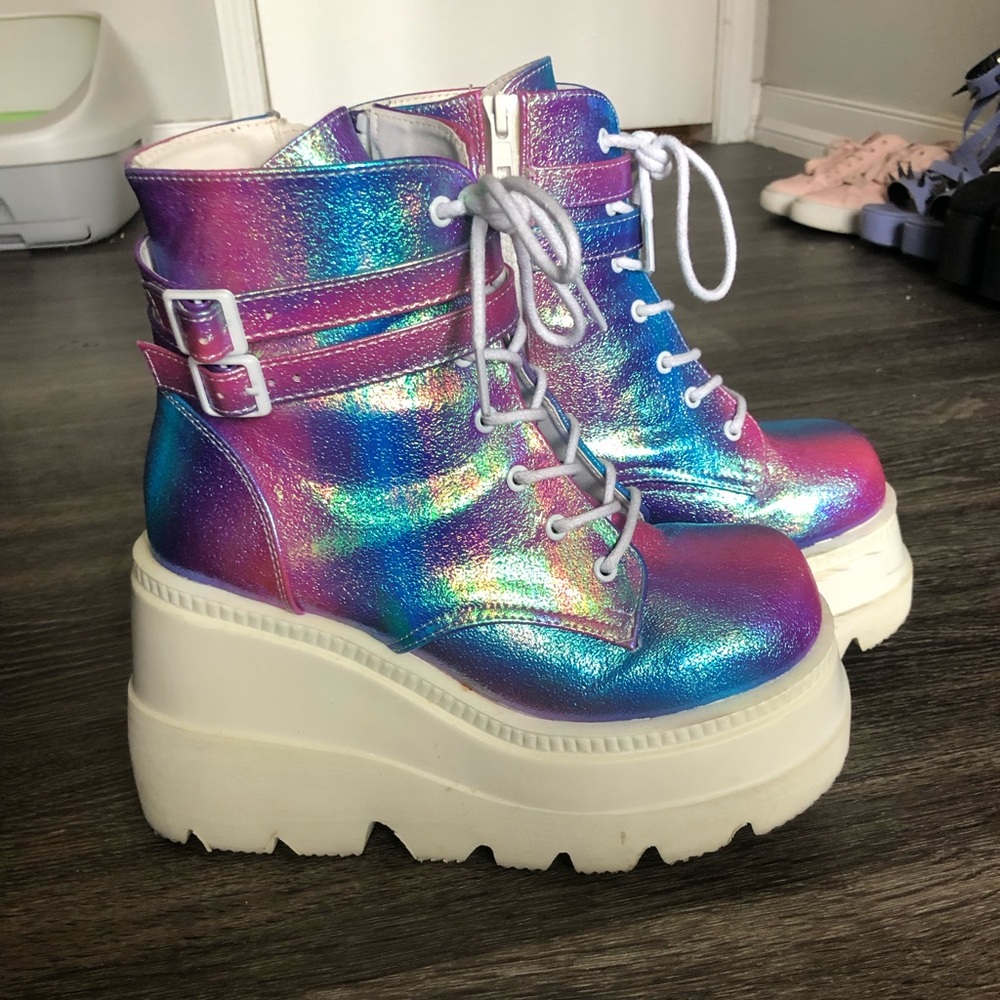 Demonia Fairy Technopagan platform boots.